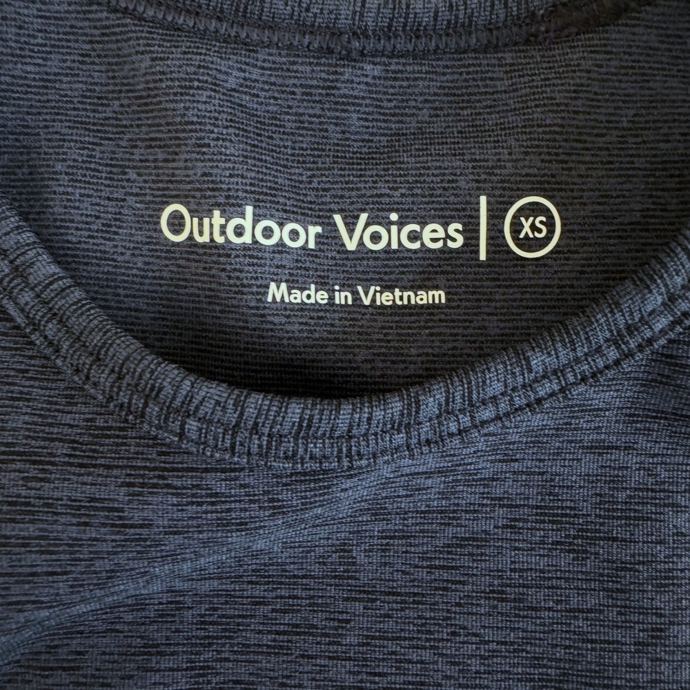 Outdoor Voices XS Blue Space Dye Crop Top High Neck Racerback Sports Bra 294768 - Picture 4 of 5